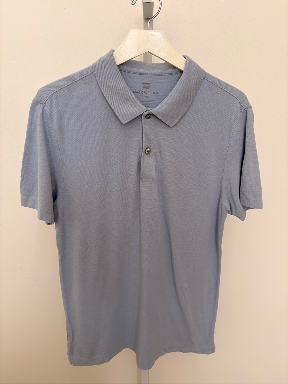 Mack Weldon Polo Shirt in Pale Blue